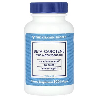 Бета-каротин, 7,500 mcg (25,000 IU), 300 мягких капсул