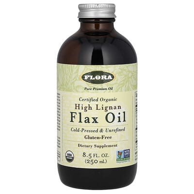 Органическое льняное масло Flora с высоким содержанием лигнанов, 250 ml