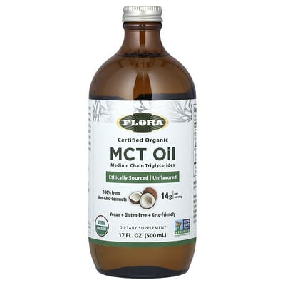 Органическое масло MCT, без вкуса, 14 g, 17 fl oz (500 ml)