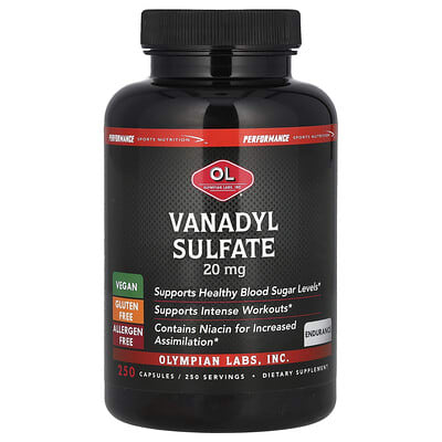 Vanadyl Sulfate, 250 Capsules
