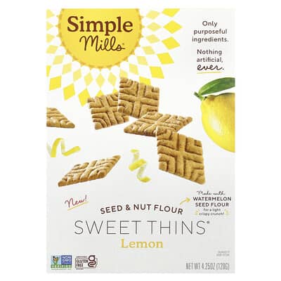 Seed & Nut Flour, Sweet Thins®, Lemon, 4.25 oz (120 g)