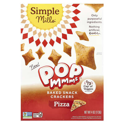 Pop Mmms™, Baked Snack Crackers, Pizza, 4 oz (113 g)