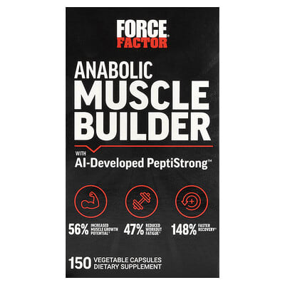 Anabolic Muscle Builder с AI-разработанным PeptiStrong™, 150 растительных капсул