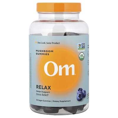 Om Mushrooms Relax, жевательные мармеладки с грибами, Blueberry, 56 шт