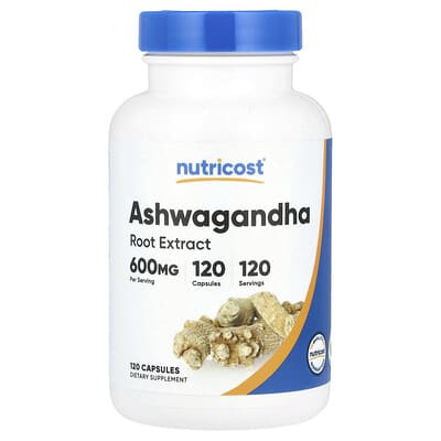 Nutricost Ashwagandha Root Extract, 600 mg, 120 капсул