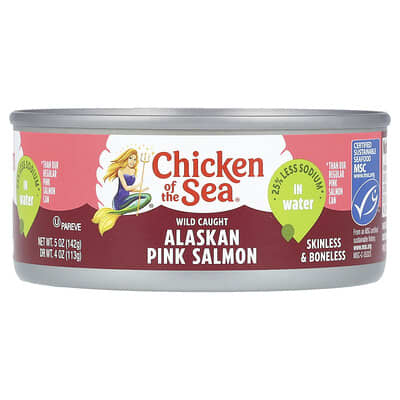 Розовый лосось Wild Caught Alaskan в воде, 5 oz (142 g)