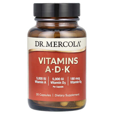Витамины Dr. Mercola Vitamins A-D-K, 30 капсул