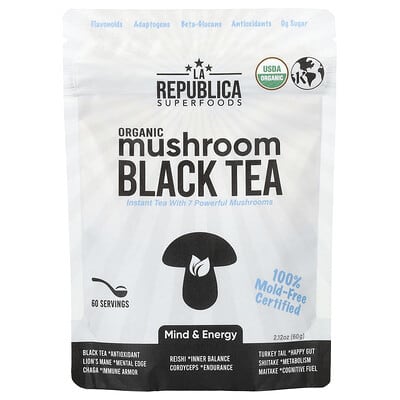 Черный чай La Republica Organic Mushroom, 2.12 oz (60 g)