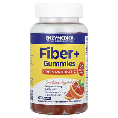 Gummies Fiber+, Pre & Probiotic, Blood Orange, 90 шт.