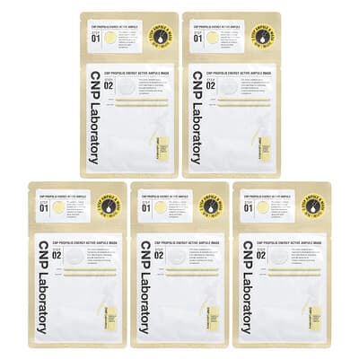 Набор ампул и масок для лица CNP Laboratory 2 Step Propolis Energy Active, 5 шт.