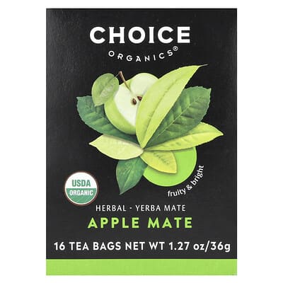 Herbal Yerba Mate, Apple Mate, 16 чайных пакетиков, 1.27 oz (36 g)