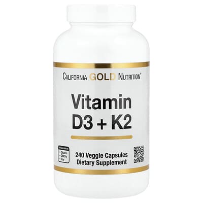 Vitamin D3 + K2, 240 вегетарианских капсул