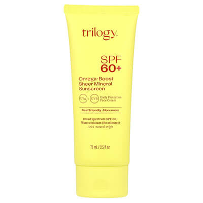 Omega-Boost Sheer Mineral Sunscreen, SPF 60+, 2.5 fl oz (75 ml)