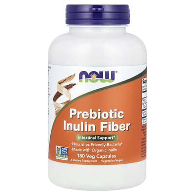 Пребиотик NOW Foods Inulin Fiber 180 веганских капсул (650 mg per Capsule)