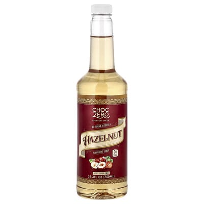 ChocZero премиальный сироп, фундучный, без сахара, 25.4 fl oz (750 ml)