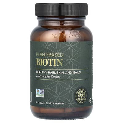 Plant-Based Biotin, 2,500 mcg, 60 Capsules