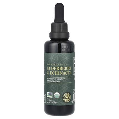 Raw Herbal Extract, Бузина и Эхинацея, 2 fl oz (59.2 ml)