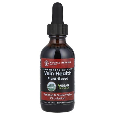 Натуральный растительный экстракт Global Healing, Vein Health, 2 fl oz (59.2 ml)