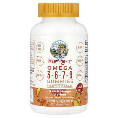 Желейные витамины Omega 3-6-7-9, Peach Mango Apricot, 120 шт.