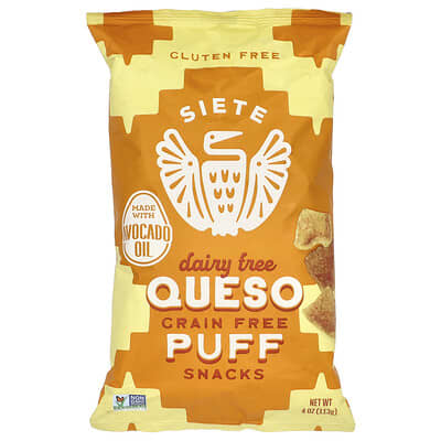 Siete беззерновые снеки, Queso, 4 oz (113 g)