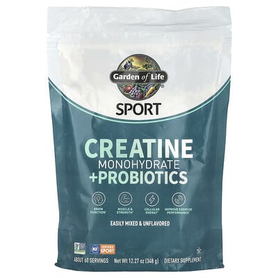 Sport, Creatine Monohydrate + Probiotics, без вкуса, 12.27 oz (348 g)