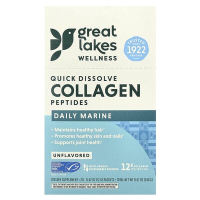 Коллагеновые пептиды Great Lakes Wellness Daily Marine, 20 пакетиков