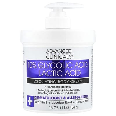 Отшелушивающий крем для тела с 10% Glycolic Acid, Lactic Acid, 16 oz (454 g)