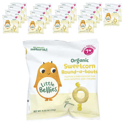 Organic Sweetcorn Round-A-Bouts, 7+ Months, 18 Bags, 0.42 oz (12 g) Each