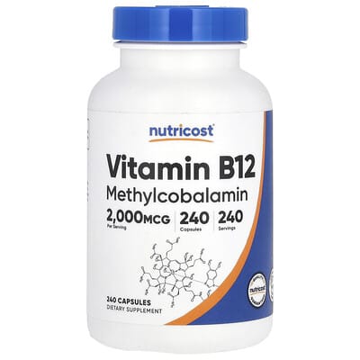 Витамин B12, 2,000 mcg, 240 капсул