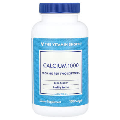 Кальций The Vitamin Shoppe Calcium 1000, 100 Softgels
