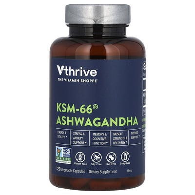 KSM-66 Ashwagandha, 120 растительных капсул (300 mg на капсулу)