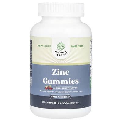 Жевательные витамины Zinc Gummies, Mixed Berry, 120 Gummies