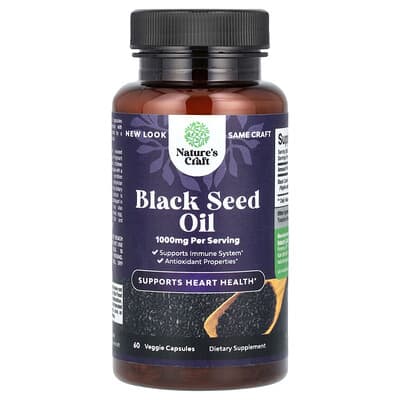 Масло черного тмина Nature's Craft, 60 капсул, 500 mg
