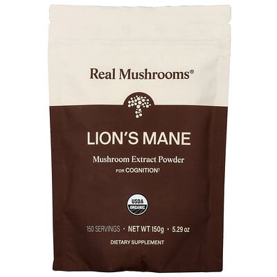 Экстракт грибов Lion's Mane, органический порошок, 5.29 oz (150 g)