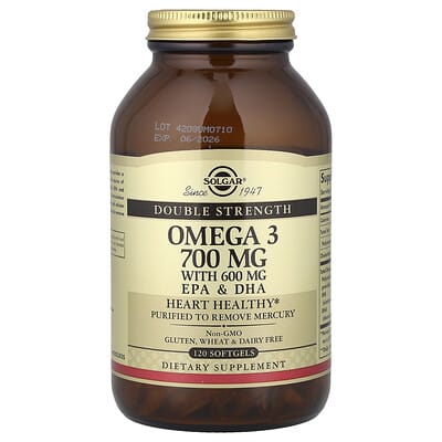Omega-3, EPA и DHA, 120 мягких капсул