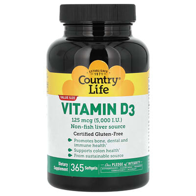 Vitamin D3, 125 mcg (5,000 lU), 365 Softgels
