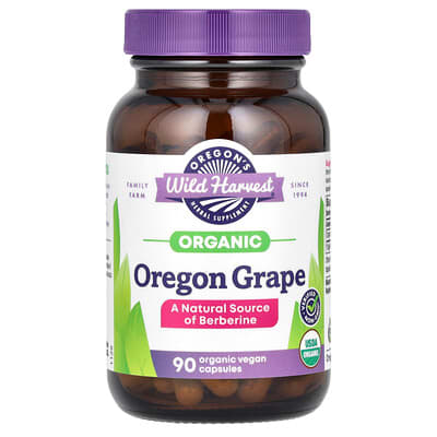 Organic Oregon Grape, 90 органических веганских капсул (380 mg на капсулу)