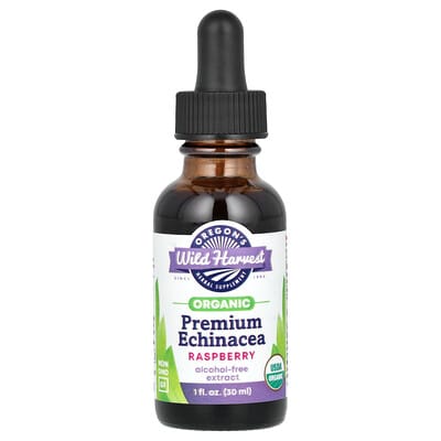 Органический экстракт Echinacea, Alcohol Free, Raspberry, 1 fl oz (30 ml)
