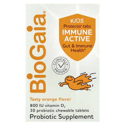 Детский пробиотик Protectis Kids, Immune Active, вкус апельсина, 30 жевательных таблеток
