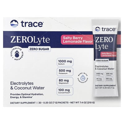 Напиток Hydro Pak ZeroLyte Salty Berry Lemonade, 30 стиков, 0.25 oz (7 g) каждый