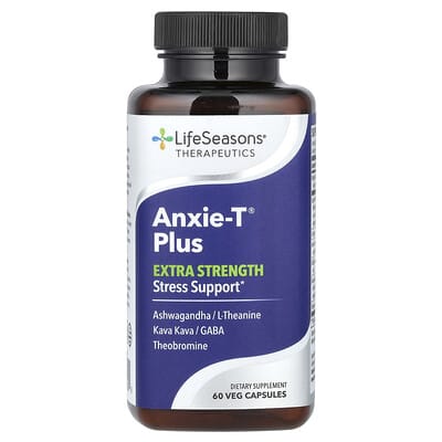Anxie-T® Plus, поддержка при стрессе, 60 вегетарианских капсул