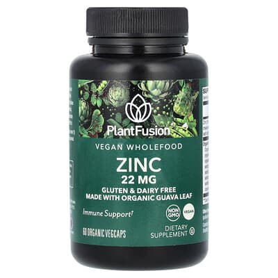 Веганский комплекс цинка PlantFusion, 22 mg, 60 Organic Vegcaps