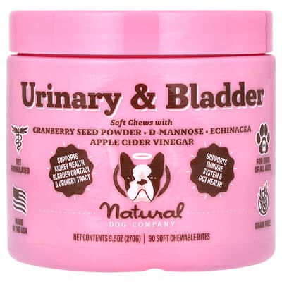 Natural Dog Company Лакомства для собак Urinary & Bladder, 90 штук, 9.5 oz (270 g)