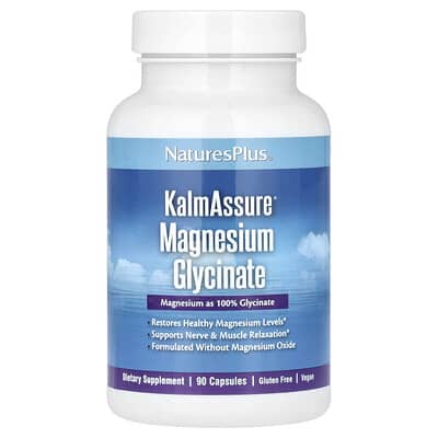 NaturesPlus KalmAssure®, магний глицинат, 90 капсул (70 mg на капсулу)