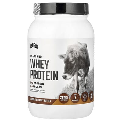 Grass Fed Whey Protein Powder, Chocolate Peanut Butter, 2 lb (907 g)