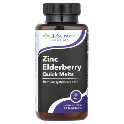 Цинк LifeSeasons Zinc Elderberry Quick Melts 90 шт