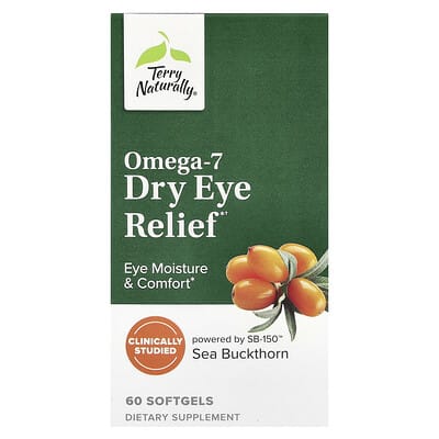 Omega-7 для облегчения сухости глаз, 60 мягких капсул