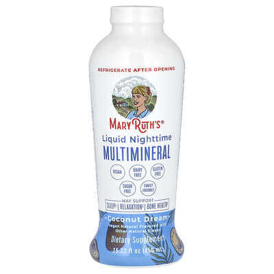Жидкие мультивитамины для ночного приема, вкус Coconut Dream, 15.22 fl oz (450 ml)