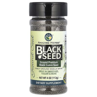 Black Seed, Ground Premium Black Cumin Seed, 4 oz (113 g)