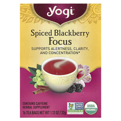 Focus, Spiced Blackberry, 16 чайных пакетиков, 1.12 oz (32 g)